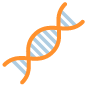 Das Bild zeigt einen illustrierten DNA-Strang