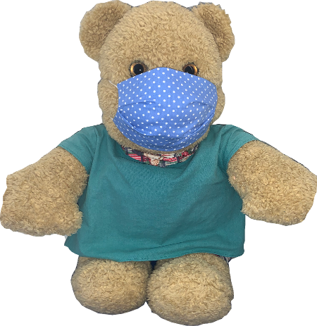 Teddy Das Bild zeigt einen Teddybären mit Maske
